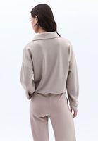 Bayan Bej Cep Detaylı Sweatshirt ( MODAL )