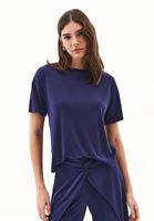 Women Navy Modal Crew Neck T-Shirt