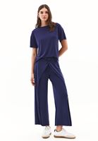 Women Navy Modal Crew Neck T-Shirt