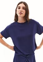 Women Navy Modal Crew Neck T-Shirt