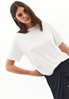 Women Cream Modal Crew Neck T-Shirt