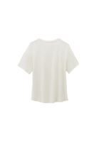Women Cream Modal Crew Neck T-Shirt