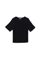 Women Black Modal Crew Neck T-Shirt