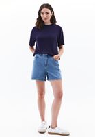 Women Navy Modal Crew Neck T-Shirt