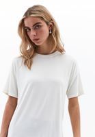 Women Cream Modal Crew Neck T-Shirt