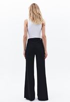 Bayan Siyah Yüksek Bel Wide-Leg Pantolon