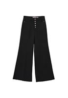 Bayan Siyah Yüksek Bel Wide-Leg Pantolon