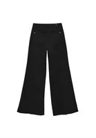 Bayan Siyah Yüksek Bel Wide-Leg Pantolon