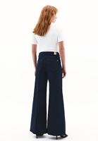 Bayan Lacivert Yüksek Bel Wide-Leg Pantolon