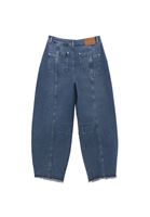 Bayan Mavi Ultra Yüksek Bel Barrel-Fit Pantolon