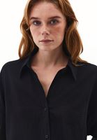 Women Black Linen Blend Oversized Shirt