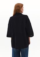Women Black Linen Blend Oversized Shirt