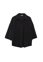 Women Black Linen Blended Shirts