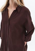 Women Brown Linen Blend Oversized Shirt