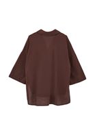 Women Brown Linen Blend Oversized Shirt