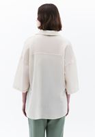 Women Beige Linen Blend Oversized Shirt