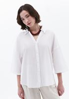 Women White Linen Blend Oversized Shirt