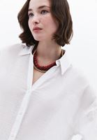 Women White Linen Blend Oversized Shirt
