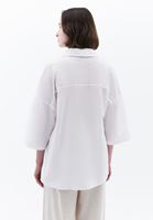 Women White Linen Blend Oversized Shirt