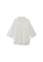 Women White Linen Blend Oversized Shirt