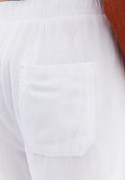 Bayan Beyaz Keten Karışımlı Carrot-Fit Pantolon