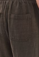 Women Brown Linen Blended High Rise Carrot-Fit pants