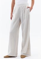 Bayan Çok Renkli Keten Karışımlı Wide-Leg Pantolon