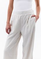 Bayan Çok Renkli Keten Karışımlı Wide-Leg Pantolon