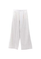 Bayan Çok Renkli Keten Karışımlı Wide-Leg Pantolon
