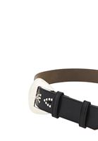Women Black Large Buckle Belt