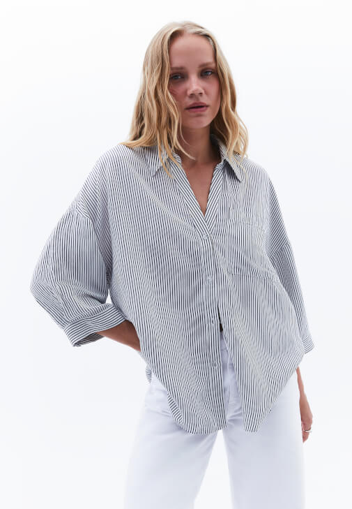 Oversize Keten Gömlek ve Pantolon Kombini