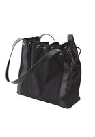 Women Black Ruched Handle Bag