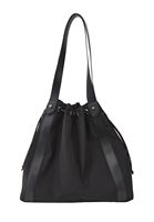 Women Black Ruched Handle Bag