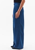 Bayan Mavi Orta Bel Wide-Leg Pantolon ( TENCEL™ )