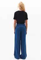 Bayan Mavi Orta Bel Wide-Leg Pantolon ( TENCEL™ )