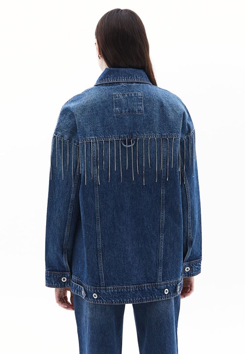 Oversize Denim Ceket ve Denim Pantolon Kombini