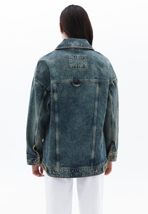Boyfriend Denim Ceket ve Pantolon Kombini