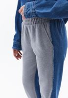 Bayan Mavi Denim Detaylı Jogger Pantolon
