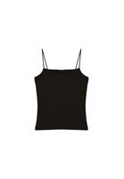 Women Black Modal Strappy Tank Top