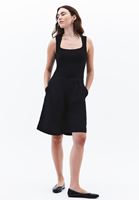 Women Black Modal Square Neck Tank Top
