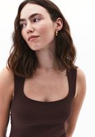 Women Brown Modal Square Neck Tank Top