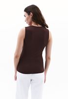 Women Brown Modal Square Neck Tank Top
