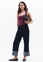 Women Purple Modal Square Neck Tank Top