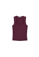 Women Purple Modal Square Neck Tank Top