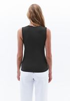Women Khaki Modal Square Neck Tank Top