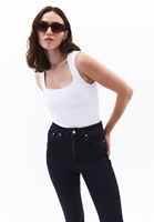 Women White Modal Square Neck Tank Top