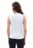 Women White Modal Square Neck Tank Top