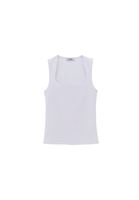 Women White Modal Square Neck Tank Top