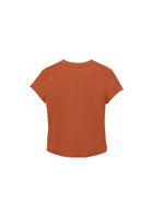 Women Orange Modal Button-Detail T-Shirt