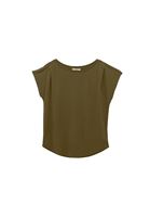 Women Green Modal High Neck T-Shirt